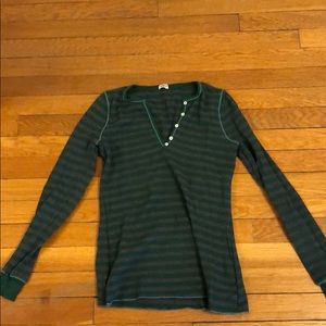 Green and gray striped Splendid medium long sleeve